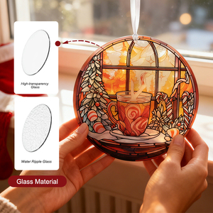 Adorno con Aspecto de Vidrio Emplomado para Amantes del Café, Decoración para Rincón de Té o Café, Atrapasueños, Regalo para Mujeres y Hombres - Product Image 5