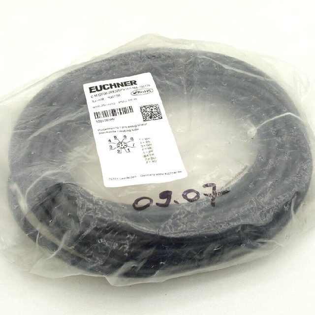 New and Original 100178 10m Connection Cable C-M12F08-08X025PV10.0-MA-100178 Lead 100178HW PLC Programming Controller