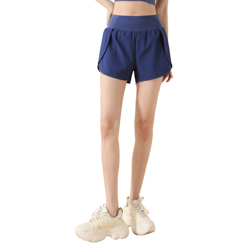 2026 Women's High-Waisted Elastic Waist Butt-Lifting Sports Shorts with Side Pockets Loose Fit for Running Fitness Yoga