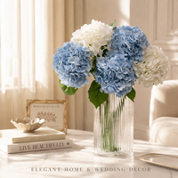 Bunga Hydrangea Artificial Joho Small Real Touch Premium Mewah Elegan untuk Pernikahan, Pesta, Gala, Kustom, Pesanan Khusus, Pedagang