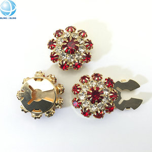 Encantadores botones decorativos <span class=keywords><strong>rojos</strong></span> con cristales, sin costuras, con clip, para puños, corbatas, para ropa de mujer y camisas. - Product Image 1