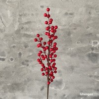 Simulatie Rode Kunststof Schuim Bloem Geluksvrucht Enkel Tak 3-12 Takken Ecologisch Hoogwaardig 10-20cm Emmer Huis