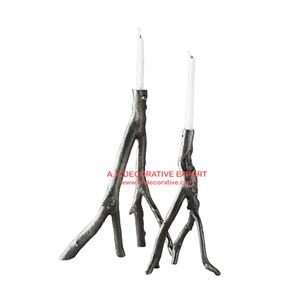 Bougeoir de pilier en métal de fer enduit de poudre noire pour la décoration de Noël à la maison en acier - Product Image 2