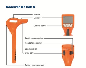 Localizador de Tuberías Subterráneas UT 930 IP67 |   Detector de Cables y Tuberías Multifrecuencia, Transmisión Inalámbrica de 5W para Construcción - Product Image 3