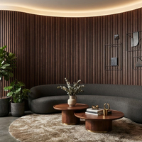 Panneau acoustique flexible en bois à lattes personnalisable, panneau mural acoustique à lattes, panneaux acoustiques en bois à lattes PET insonorisants pour la conception commerciale