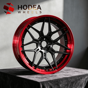 Juego de 2 Ruedas Forjadas Rojas de Perfil Bajo, Personalizadas de 18-24 Pulgadas, Ligeras, Aleación 6061-T6, ET/PCD Personalizados para BMW/Benz - Product Image 2