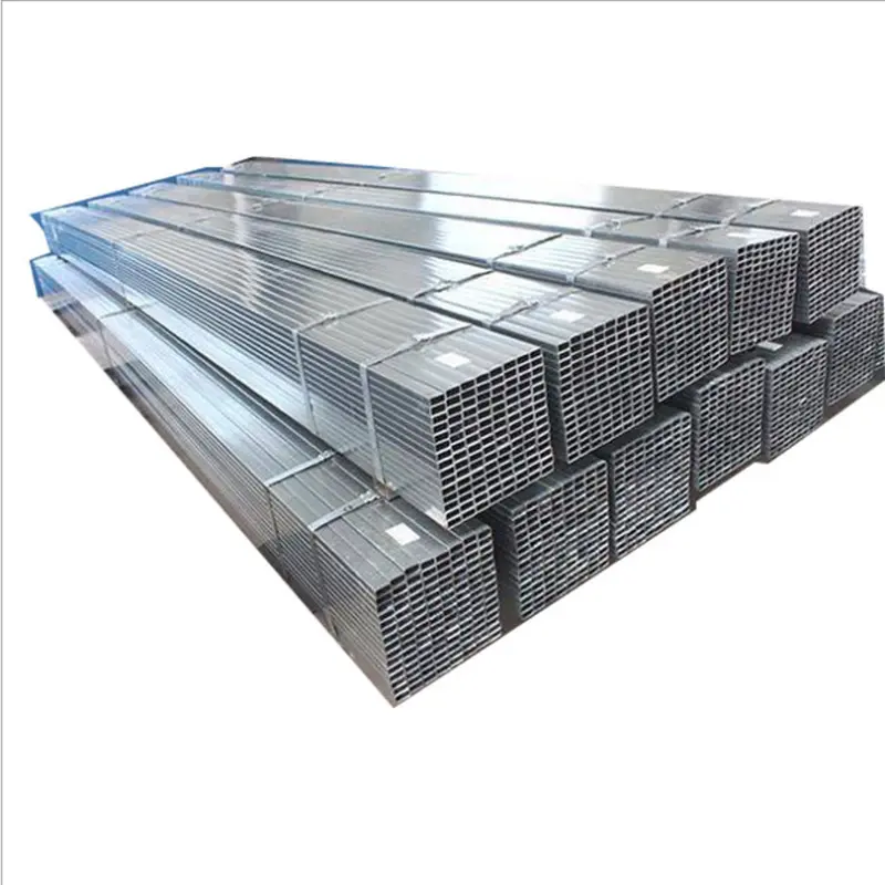 Demir kare boru tüp/siyah demir galvanizli kare boru çinko çelik dikdörtgen Gi Metal galvanize köşeli boru 30g 40g 50g 60g