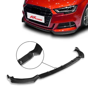 Lame de pare-choc avant en Fiber de carbone, accessoire pour voiture, noir brillant, pour <span class=keywords><strong>Audi</strong></span> <span class=keywords><strong>A3</strong></span> <span class=keywords><strong>sport</strong></span> 2017 — 2020, séparation, diffuseur de lèvre - Product Image 1