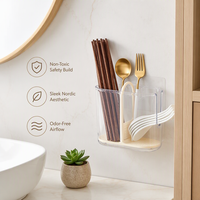 Support mural en plastique de qualité alimentaire pour vaisselle et baguettes, avec drainage, pour cuisine et maison