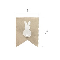 Bannière de Pâques en polyester blanc à queue d'hirondelle avec pompons, 48 pouces, imprimée en sérigraphie pour la décoration de fête de Pâques à la maison