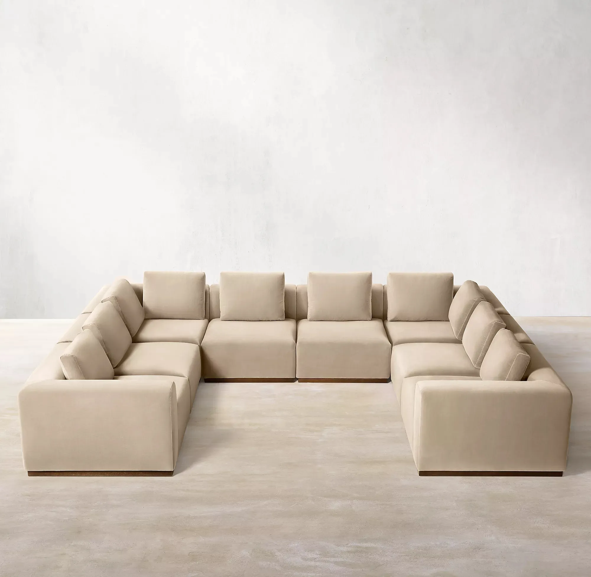 Modular modular sofa U sectional custom color home indoor furniture wood base 8 seat living room sofas