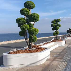 G043 เก้าอี้ปลูกต้นไม้แบบมีไฟ LED สำหรับภายนอกอาคาร รูปทรงโค้ง  แบบหรูหรา เป็นมิตรกับสิ่งแวดล้อม ทนทานทุกสภาพอากาศ เหมาะสำหรับโรงเรียน โรงพยาบาล - Product Image 2