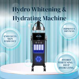 Appareil de traitement du visage professionnel à jet d'oxygène hydratant et blanchissant, en acier inoxydable, avec écran tactile - Product Image 1