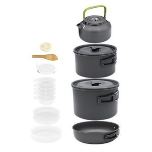 Juego de Utensilios de Cocina para Acampar al Aire Libre para 5-6 Personas, Juego de Ollas Portátiles para Senderismo, Picnic y Excursionismo con Hervidor - Product Image 1