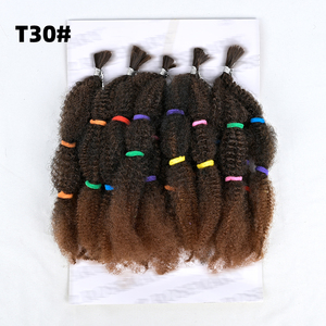 Vente en gros de mèches en vrac Nobles Gold <span class=keywords><strong>Kinky</strong></span> <span class=keywords><strong>Afro</strong></span> <span class=keywords><strong>Kinky</strong></span> de 14 pouces, qualité supérieure, 20 mèches/paquet, pour tresses au crochet - Product Image 5