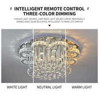 Suspension carrée LED 12W de luxe moderne en acier et cristal, alimentée par courant alternatif, à montage en surface pour salon et espaces haut de gamme