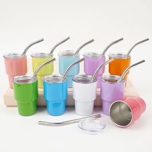 Popular Custom 2Oz 3Oz Cute Mini Tumbler Shot Glass Stainless Steel Coffee <b>Cups</b> With Straw and Lid - Product Image 2