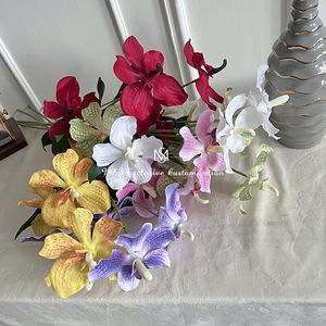 5 teste di orchidee <span class=keywords><strong>Vanda</strong></span>, composizioni floreali per matrimoni con Phalaenopsis, orchidee a farfalla, fiori artificiali di Phalaenopsis e <span class=keywords><strong>Vanda</strong></span> - Product Image 3