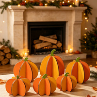 Artisanat en bois 3D personnalisable à faire soi-même en forme de citrouille, artisanat d'automne pour Thanksgiving, décorations d'automne pour la récolte, Thanksgiving et Halloween