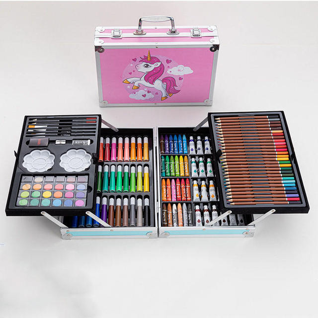 Glitter 145pcs Painting Drawing Set for Kids Box Artist Printing Art Sets With Drawing Board Set De Arte