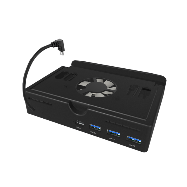 Foldable Docking Station for Steam Deck with Cooling Fan PD 60w USB 3.0 Stand Base for Valve Stream Deck