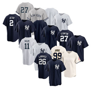 Maillots de baseball 2026 neufs et pas chers, avec surpiqûres, pour équipes américaines, personnalisables, tous les joueurs : 99 Judge, 2 Jeter, 3 Ruth - Product Image 2