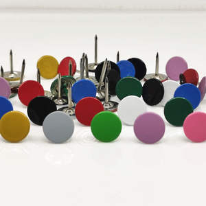 دبابيس رسم مستديرة متنوعة الألوان مسطحة الرأس الصلب نقطة دبابيس الإبهام دبوس لخريطة الملصقات صورة مكتب المدرسة - Product Image 2