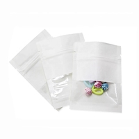Sacs d'emballage en papier Kraft courts et personnalisés, petits pochettes hermétique sur 3 côtés, étanches, bruns et blancs, avec fenêtre et fermeture éclair, en Stock
