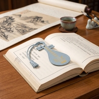 Marque-page chinois Pipa en cuir PU, forme d'instrument traditionnel, marque-page classique pour lecteurs