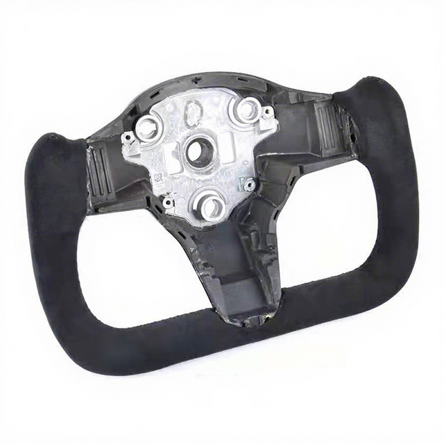 For Tesla Model 3 Y Yoke Steering Wheel LED RPM New Style Steering Wheel Car Flat Leather Carbon Fiber Steering Wheel