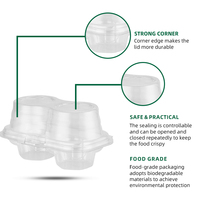 Boîte d'emballage de tasse en plastique transparent de Cupcake de 2 pièces transparente formée sous vide pour la cuisson de la pâtisserie à la tarte aux oeufs Muffin utilisation pour le gâteau