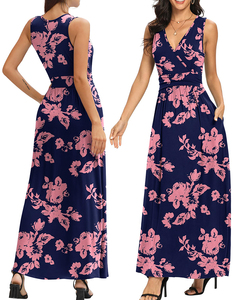 Robes longues d'été <span class=keywords><strong>pour</strong></span> femmes de haute qualité en gros, taille haute, coupe évasée, sexy, sans manches, unies, imprimées, <span class=keywords><strong>pour</strong></span> les fêtes, robes décontractées - Product Image 4