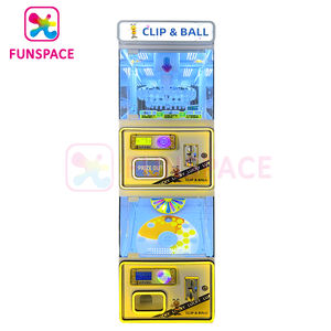 Funspace monnayeur 2 en 1 mini pince à prix 24 clips et machine de jeu cadeau capsule ball pour Game Center - Product Image 1