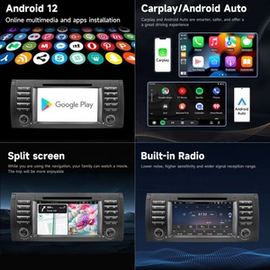 Autoradio Android 12 avec écran tactile de 7 pouces, GPS, DSP, RGB, OBD2, Mirror Link pour BMW E39 1996-2003 - Product Image 4