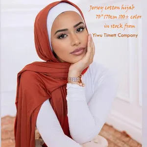 Hochwertiger Jersey-Schal dehnbarer Hijab schlichtes Kopftuch Großhandel Damen stolen Baumwoll schal Musselin-Hijab