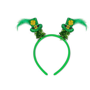 קישוטי מסיבת יום פטריק הקדוש, יום אירי, סרט לראש בצבע ירוק, קישוט תלתן, עבודת יד, חומרים מעורבים, פסטיבל - Product Image 3