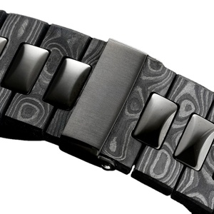 Montre de luxe de qualité supérieure avec cadran rayé vert menthe, boîtier octogonal en fibre de carbone, motif marbré, date automatique, étanche - Product Image 5