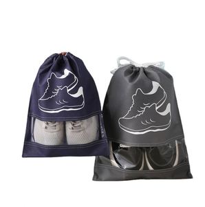 Sac à chaussures en non-tissé avec cordon de serrage, imperméable et anti-poussière, pour le voyage et le rangement (vente en gros) - Product Image 2