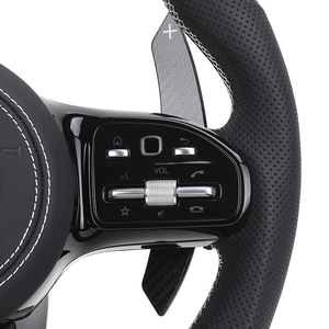 Volante de fibra de carbono de cuero medio perforado para <span class=keywords><strong>Mercedes</strong></span> <span class=keywords><strong>Benz</strong></span> W211 W212 W213 GLB X247 W204 W205 W206 W221 W222 C63 <span class=keywords><strong>AMG</strong></span> - Product Image 4