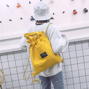 Nuevas Bolsas de Lona de Algodón con Cordón y Logotipo Personalizado para Viajes Escolares, Mochila con Cordón y Bolsillo con Cremallera - Product Image 6