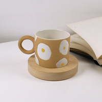 Tasse en céramique irrégulière peinte à la main, chope coréenne, gobelet à eau, lait, pour petit déjeuner, idée cadeaux, 1 pièce