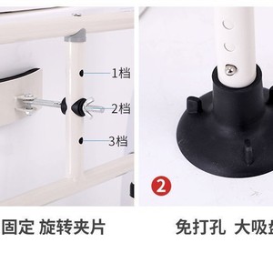 Barre d'appui pour toilettes pour personnes âgées et handicapées, capacité de 250 kg, aucun perçage requis, équipement de sécurité pour salle de bain - Product Image 3