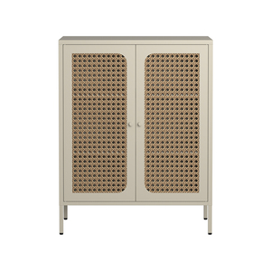 Aparador Extensible de Ratán Ecológico Moderno y de Lujo, Mueble de Exhibición con 1 Cajón BIZOE, 2 Compartimentos, Muebles para el Hogar, Sala de Estar - Product Image 4