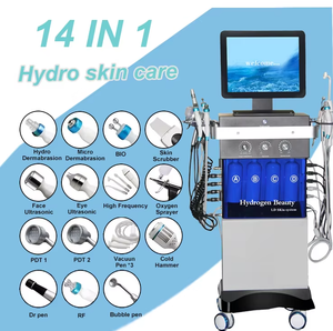 Appareil de soin de la peau Hydro 14 en 1 avec écran tactile et 14 embouts pour le rajeunissement et l'hydratation du visage - Product Image 1