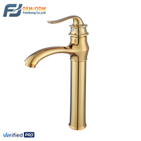 Grifo de Baño Retro Tradicional sin Contacto, de una Sola Manija, de Aleación de Zinc con Acabado Cromado, Montado en el Suelo, con Válvula de Latón