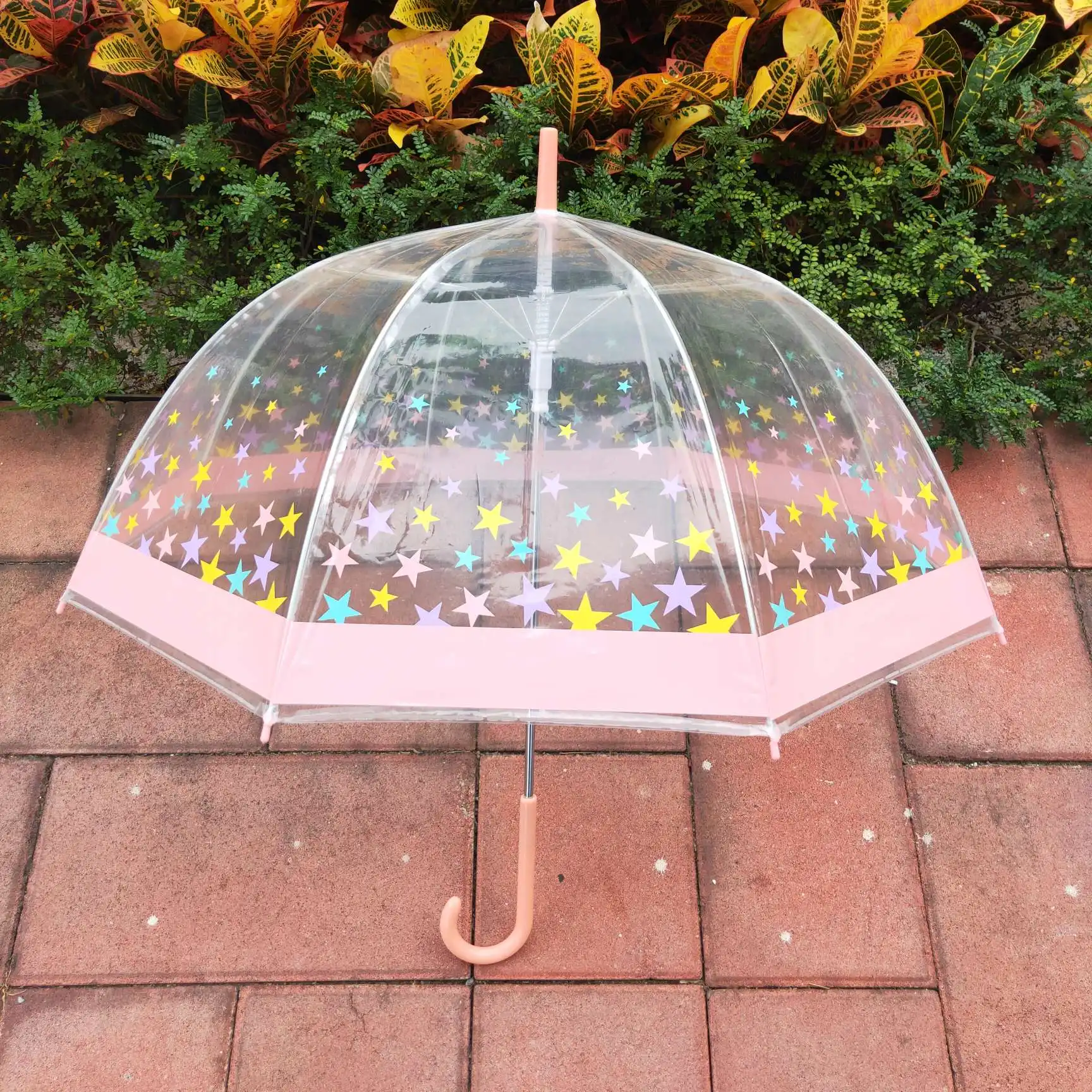 Vendita calda popolare Apollo ombrello POE ombrello trasparente a forma di ombrello ombrello di plastica per la stampa del modello