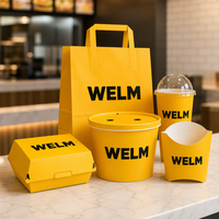 Pochettes jetables écologiques biodégradables et recyclables pour burgers, frites, hot-dogs et sandwichs, avec revêtement UV évanescent, vente en gros