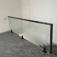 Fixation pour garde-corps en verre de balcon et d'escalier extérieur moderne en acier inoxydable plaqué titane, résistante à l'eau et à la rouille, pour usage domestique