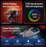 Kedatangan Baru untuk Laptop Gaming HyperX OMEN 16 16" 2.5K 240Hz Ultra9-290HX Plus RTX5070 RGB Backlit SSD Keyboard Inggris Colokan AS