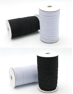 SUXI-0222 DIY 저렴한 가격 공장 재고 고탄성 나일론 플랫 탄성 브레이드/코드/밴드 6mm 8mm 10mm 크기 흑백 색상" - Product Image 3